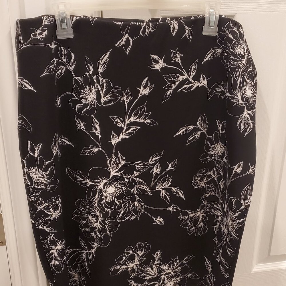 Dex black/cream printed pencil skirt